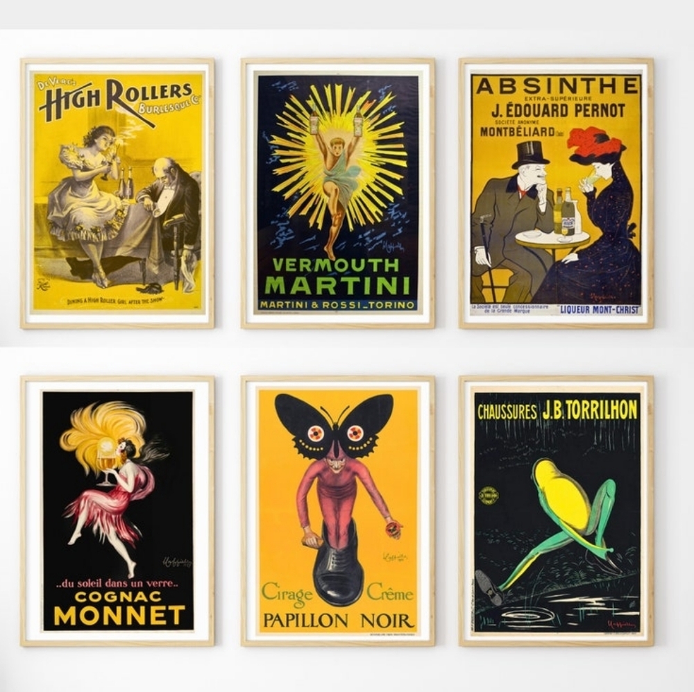 Vintage Art Deco Prints (8.5x11) Set Of 6